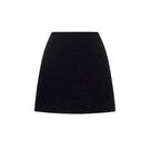 Black tweed mini skirt by Montsand, featuring classic woven fabric and a stylish, fitted design for versatile fashion looks.