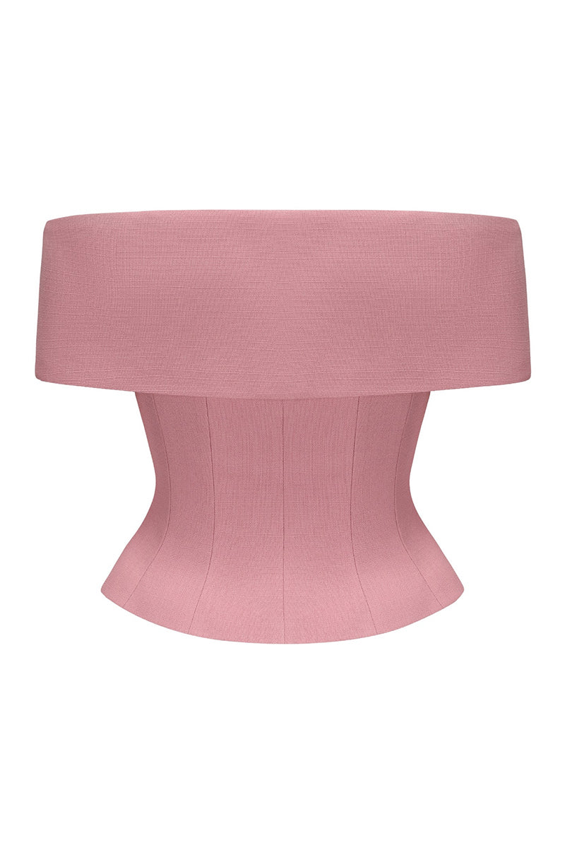 Nana Jacqueline Blakely Pink Top shown from the back, stylish women's casual top with a soft pink color and comfortable fit.