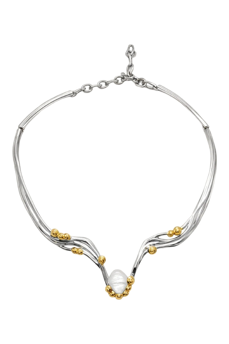 Jude Benhalim Bloom Necklace featuring a delicate floral-inspired design on a thin chain, perfect for elegant accessories.