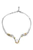 Jude Benhalim Bloom Necklace featuring a delicate floral-inspired design on a thin chain, perfect for elegant accessories.