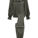 Black Blooming Women's Pajama Set by MANITO featuring a comfortable, stylish sleepwear design with floral accents.