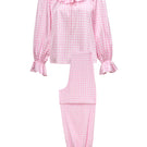 Pink blooming women's pajama set by MANITO featuring a comfortable, stylish design perfect for lounging or sleeping.