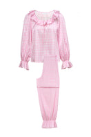 Pink blooming women's pajama set by MANITO featuring a comfortable, stylish design perfect for lounging or sleeping.