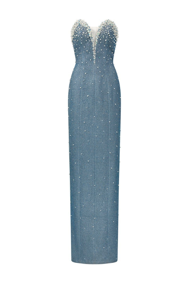 MARGAUX GLITTER ELASTIC GOWN - CULT MIA