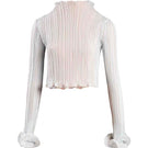Blue Drift Top by YASSMIN SALEH, stylish women's tops, front view showcasing the vibrant blue fabric and trendy design.