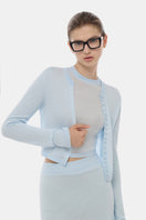 Blue long sleeve top by Montsand, casual women's fashion with fitted design and soft fabric, shown on a mannequin.