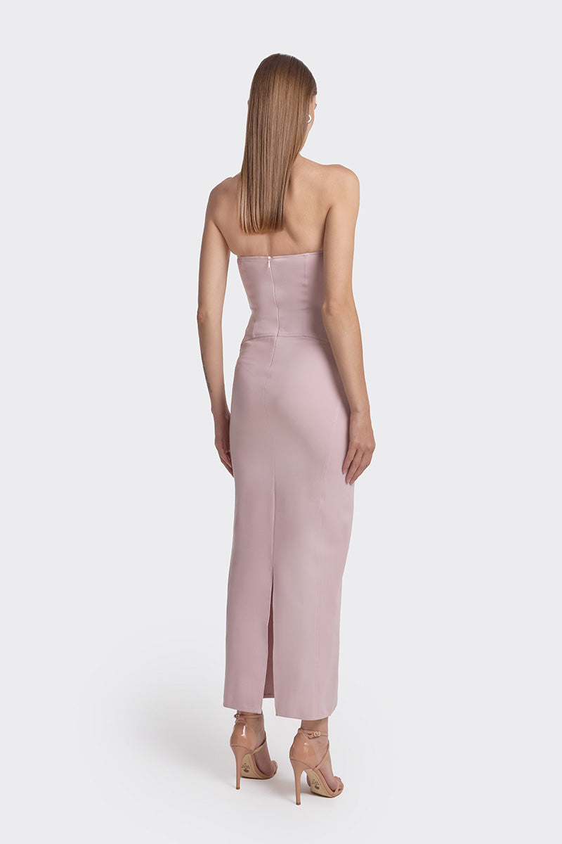 BODYCON DUSTY PINK MAXI DRESS - CULT MIA