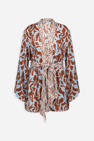 Maliluha Bonheur Kimono cover-up with floral design, lightweight fabric, and relaxed fit for stylish beach or casual wear.