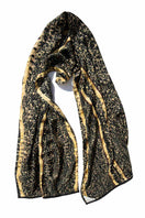 Brown Brocot silk scarf from Amel Batita, featuring intricate brocot pattern, perfect for elegant scarves and shawls.