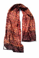 Bordeaux Brocot silk scarf by Amel Batita, showcasing elegant woven pattern and luxurious fabric, perfect for stylish accessories.