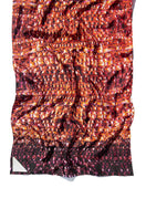 Bordeaux Brocot silk stole by Amel Batita featuring intricate brocade pattern, elegant scarf for versatile style.