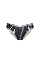 Nelblu Morpho bikini bottom with full coverage in black print, featuring a stylish and comfortable swimwear design.