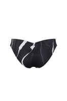 Nelblu Morpho bikini bottom in black print with full coverage, showcasing a stylish and comfortable swimwear design.
