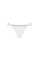 Nelblu shell bikini bottom in white, featuring a sleek design and comfortable fit, perfect for beachwear and swimwear.