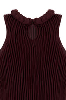 Wine red braided furrows top by MAZ Manuela Álvarez, stylish shirt featuring intricate braided details and a comfortable fit.