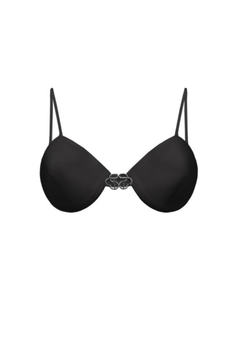 Black SANTA BRANDS bralette, a stylish and comfortable tops piece with lace details and soft fabric for everyday wear.