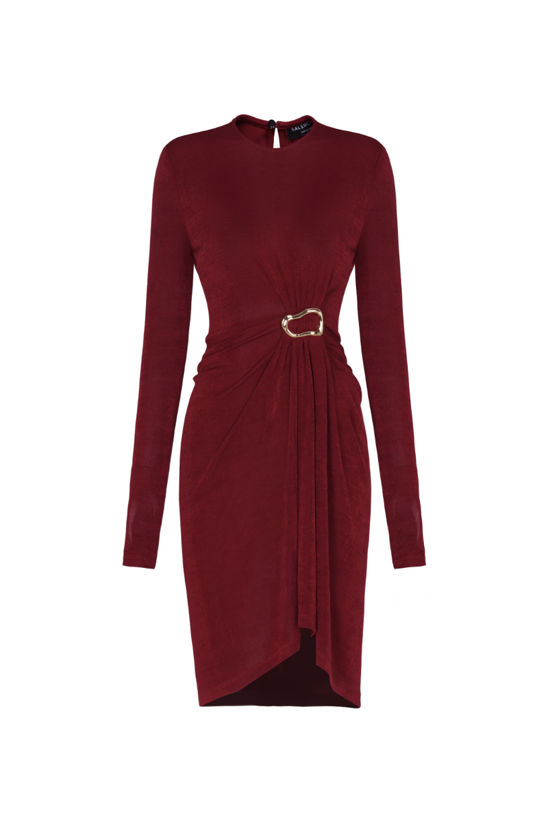 EVERLEIGH GATHERED TWISTED JERSEY MINI DRESS - CULT MIA