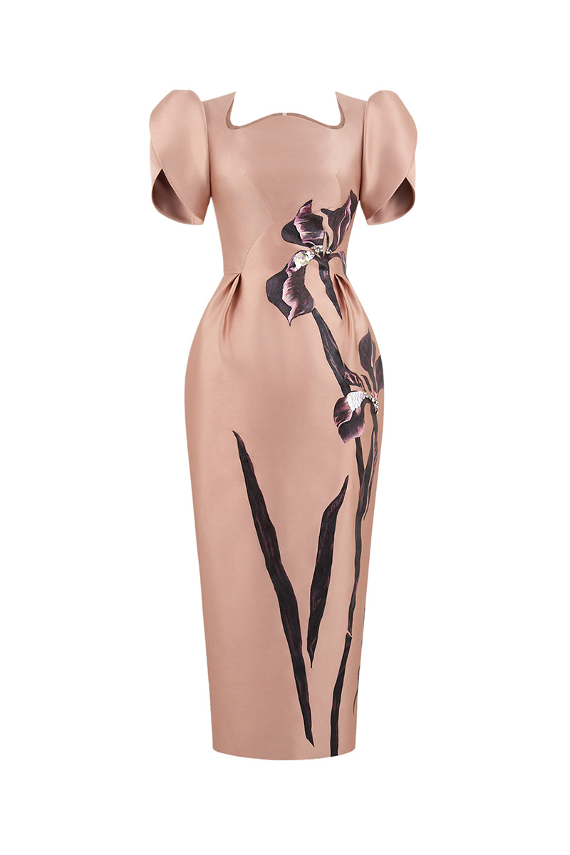 BREATH OF MEADOW IRIS MIDI DRESS