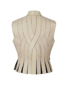 Double A Cult Mia X Brianna vest in butter yellow beige, featuring a stylish sleeveless design and leather fabric.
