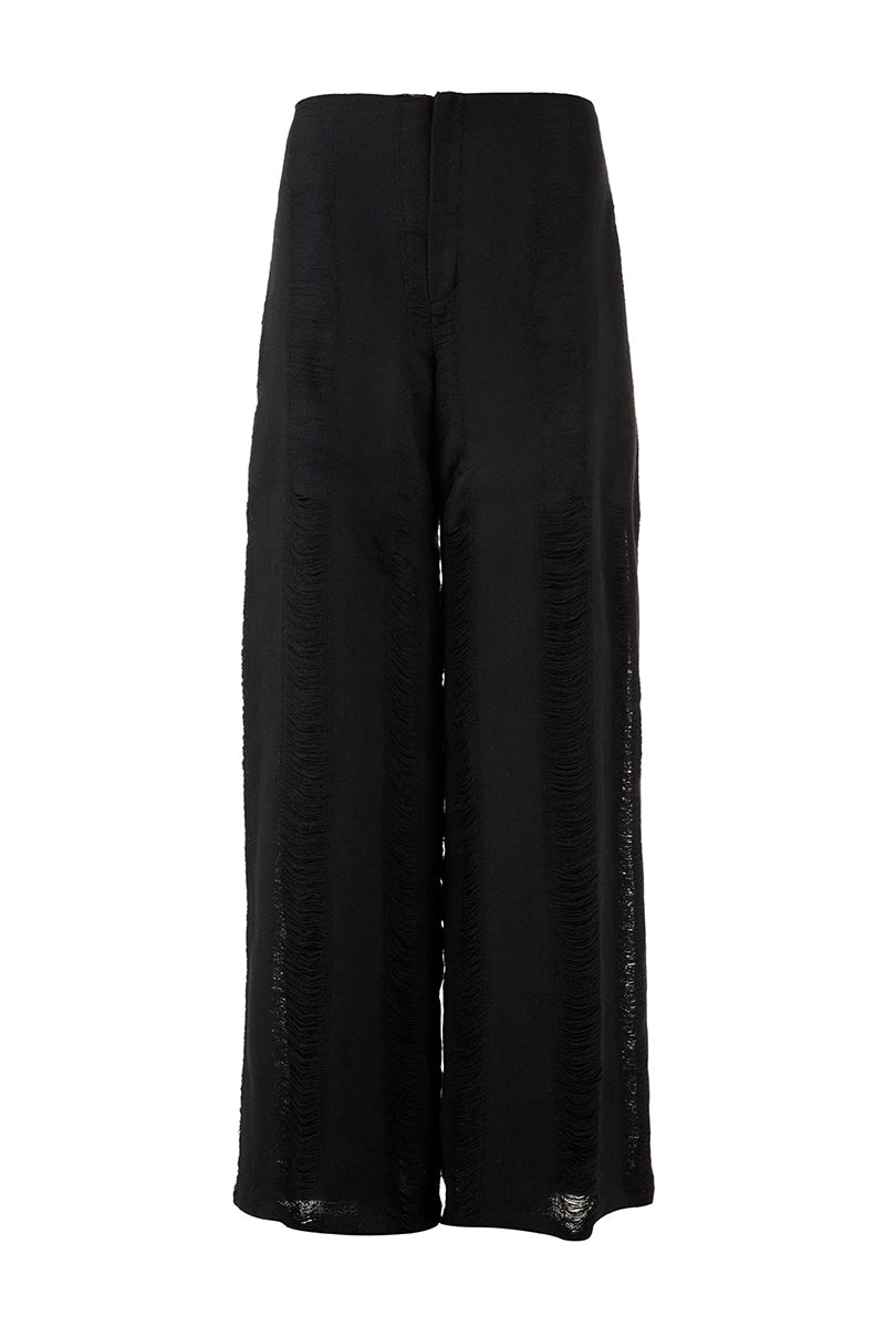 Black Bridge Weave blazer pants by MAZ Manuela Álvarez featuring tailored fit and stylish design, shown on a model.