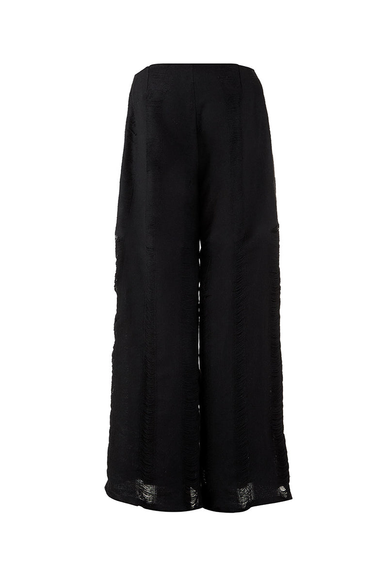 Black Bridge Weave blazer pant by MAZ Manuela Álvarez featuring tailored design and classic fit, displayed on a neutral background.