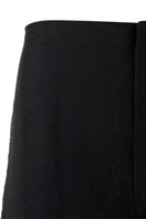 Black Bridge Weave blazer pants by MAZ Manuela Álvarez, tailored fit with detailed woven fabric, front and side view.