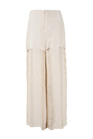 Maz Manuela Álvarez Bridge Weave blazer pants in ivory, featuring a tailored fit and stylish woven fabric design.