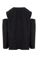 Black Bridge Weave blazer suit by MAZ Manuela Álvarez, featuring tailored fit and classic design, shown on a model.