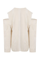 Ivory Bridge Weave blazer suit by MAZ Manuela Álvarez, featuring tailored fit and textured fabric for a sophisticated look.