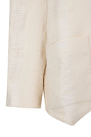 Maz Manuela Álvarez ivory bridge weave blazer suit, tailored blazer with structured lapels and sleek design, full view of the suit.