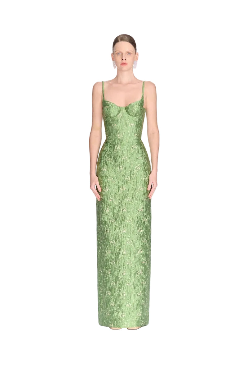 latest brocade dress designs Party Wear: Navy Blue Brocade Woven Design Flared Dress |Paaie
