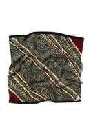 Brown Brocot silk scarf by Amel Batita featuring intricate brocot pattern, lightweight and elegant accessory for any outfit.