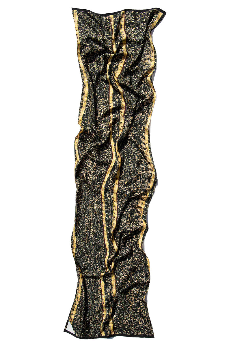 Brown brocot silk scarf by Amel Batita, featuring elegant woven pattern, perfect for stylish scarves and shawls.