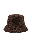 Brown bucket hat by LE SH KA featuring a classic wide-brim design, perfect for sun protection and casual style.