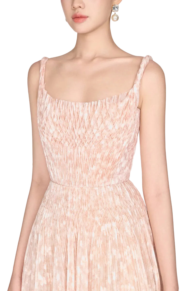 Montsand Beige Pleated Maxi Dress | Cult Mia Montsand Beige Pleated Maxi Dress | Cult Mia