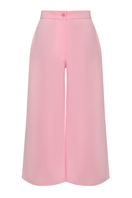 Pink Liya bubble trousers featuring a loose, puffy design with elastic waistband and cuffs for a trendy, comfortable look.
