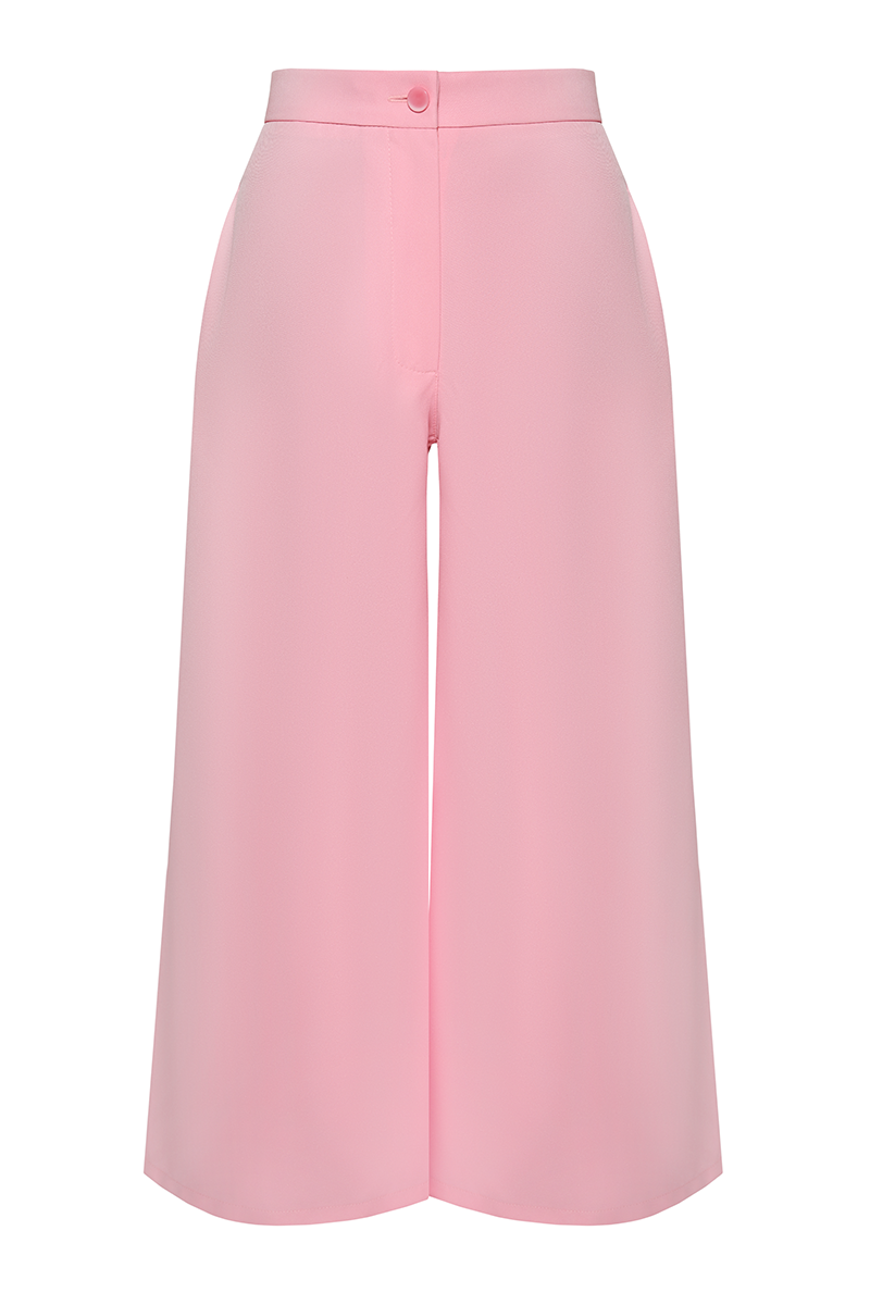 Pink Liya bubble trousers featuring a loose, puffy design with elastic waistband and cuffs for a trendy, comfortable look.