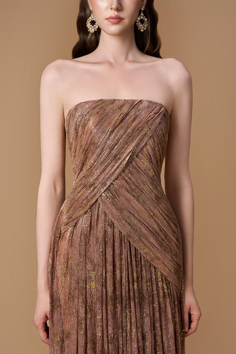 TIE-DYE METALLIC CHIFFON GOWN | CULT MIA