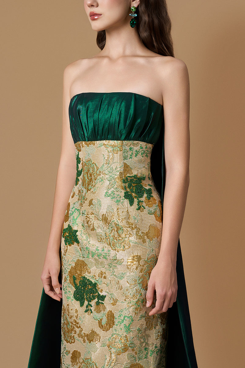green and gold cocktail dress Sydneys Closet SC8111 Size 18 Green Short Sequin Long Sleeve Plus Size