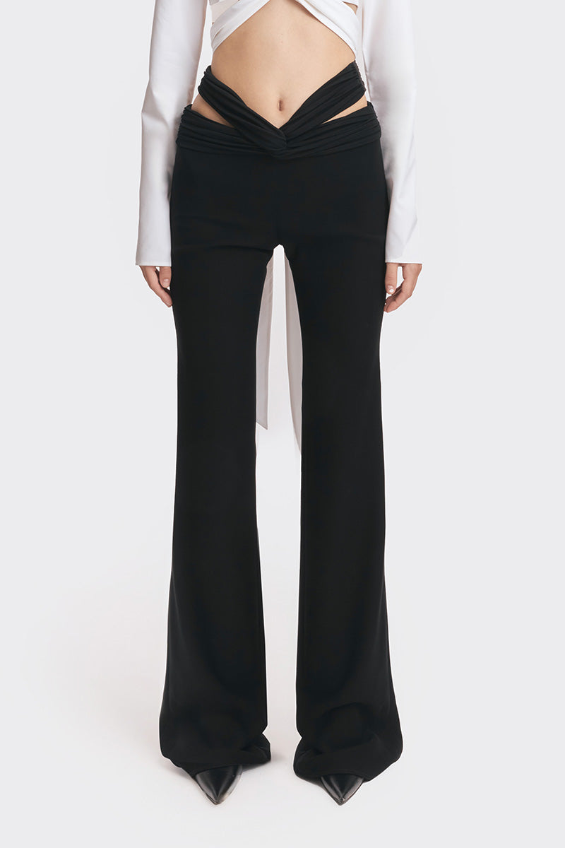 BLACK FITTED SUIT PANTS - CULT MIA