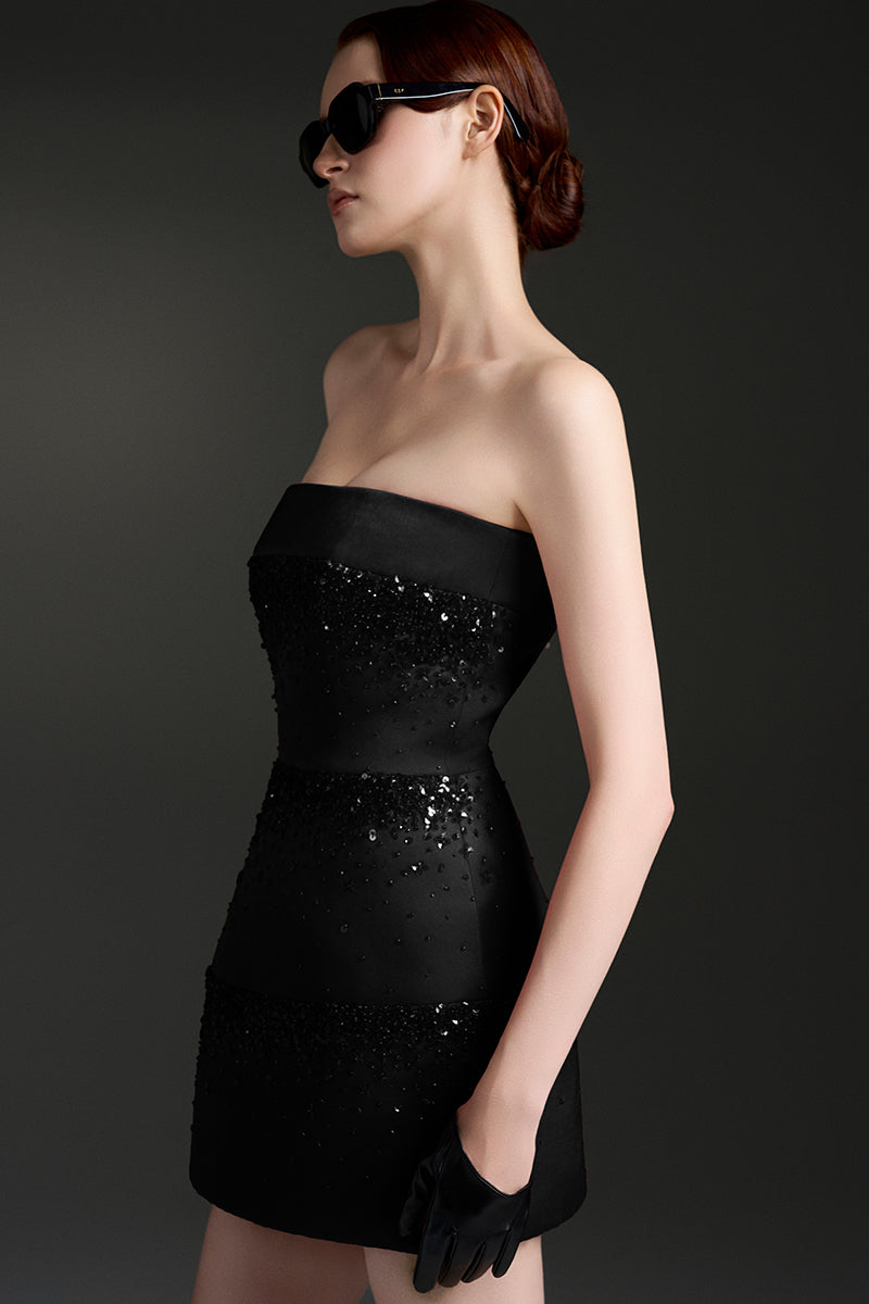 LUMINOUS SILK TAFFETA MINI DRESS - CULT MIA