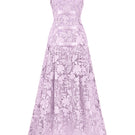 Purple floral garden strapless maxi dress by I.H.F Studio, featuring an A-line silhouette and elegant design.