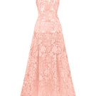 Pink floral strapless A-line maxi dress from I.H.F Studio with a flowing silhouette and garden-inspired pattern.