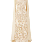 I.H.F Studio CULT MIA X floral garden ivory lace maxi dress, elegant column style with intricate lace details and a flowing silhouette.