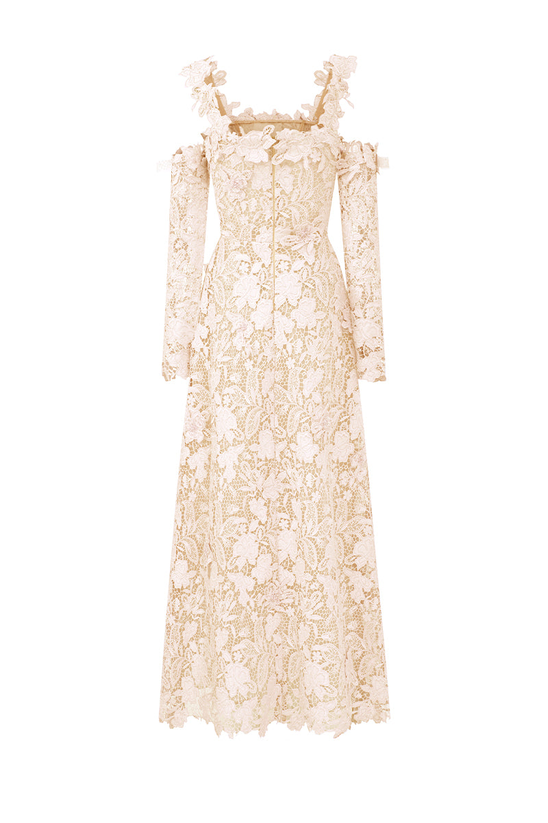 mia 3d embroidered midi dress Mia Rose Embroidered Midi Dress