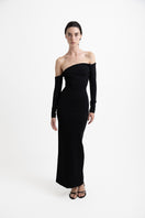 Junie Charlotte maxi dress shown in a flowing, stylish design with a fitted bodice and elegant length, perfect for summer outings.