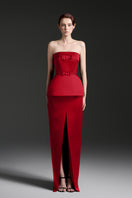 I.H.F Studio silk taffeta co-ords set with a sleek top and matching pants, featuring smooth, shiny fabric and elegant design.