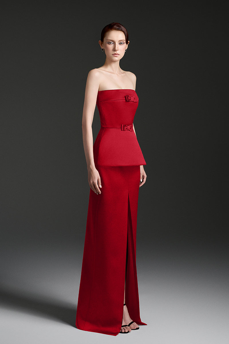 I.H.F Studio silk taffeta co-ords set with a stylish top and matching pants, made from luxurious shiny silk taffeta fabric.