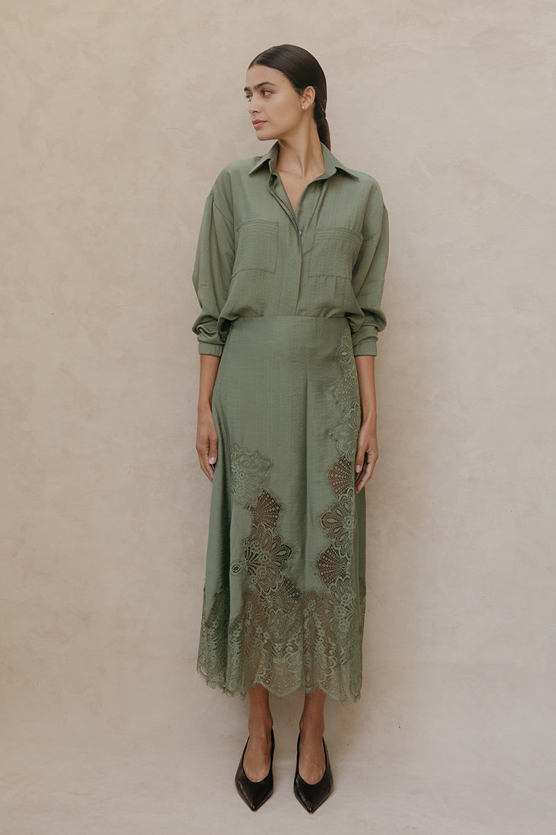LILITH TOP IN OLIVE GREEN