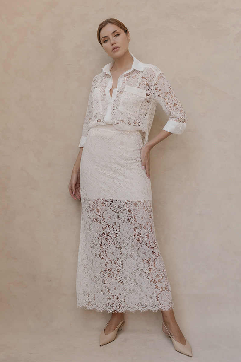 ANAIS SKIRT IN IVORY